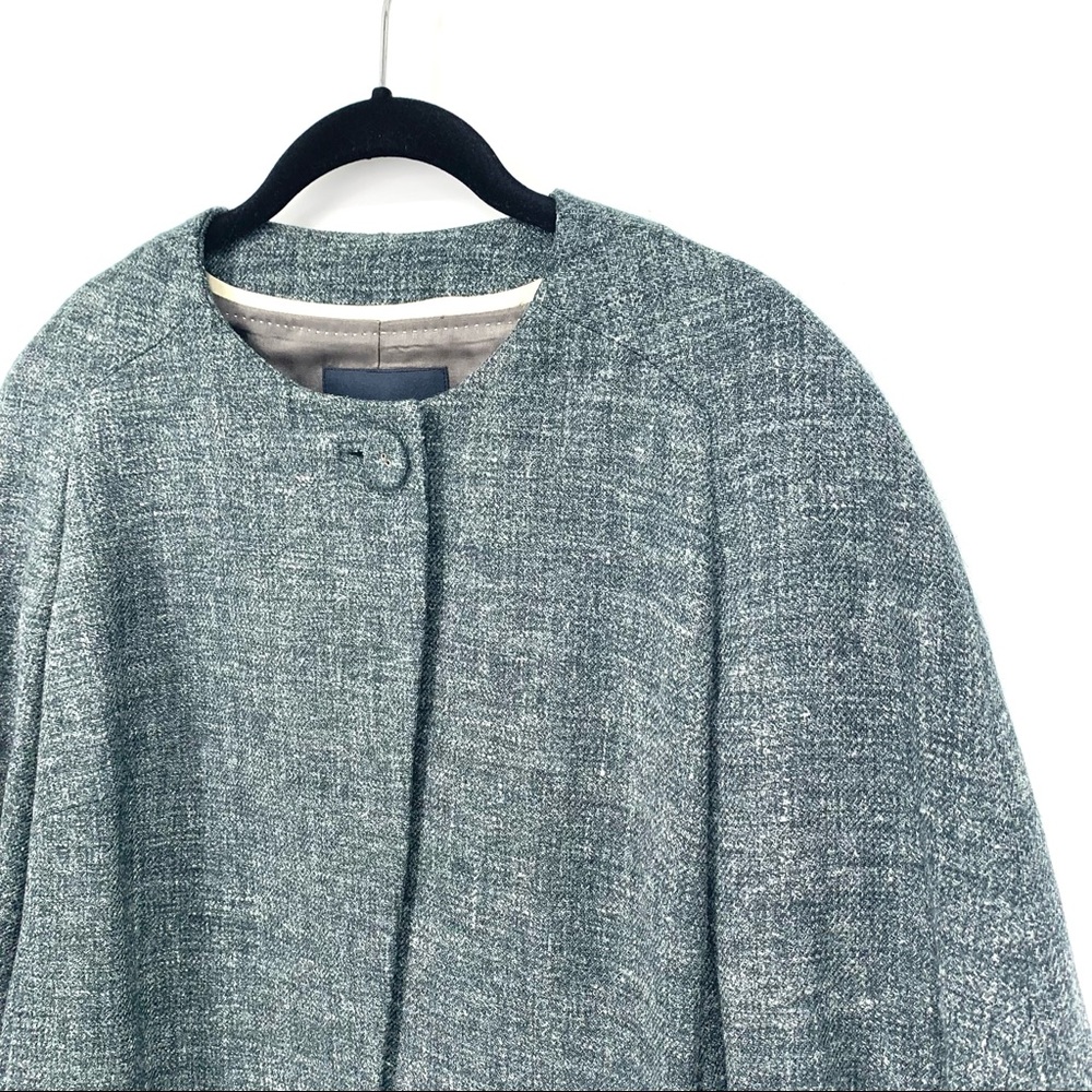 Banana Republic Women’s Gray Wool Hemp Blend Tweed Cropped Swing Jacket Size 14 - Picture 4 of 14